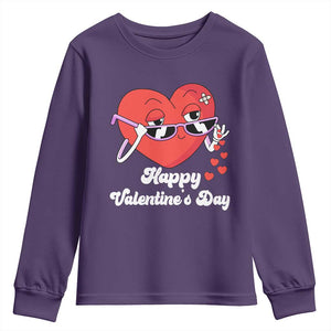 Happy Valentine's Day Cute Heart Bae Funny Salting Hearts Youth Sweatshirt TS09 Purple Print Your Wear