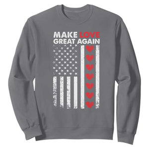 Funny Trump Valentine's Day Patriotic Sweatshirt Make Love Great Again TS09 Charcoal Print Your Wear