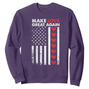 Funny Trump Valentine's Day Patriotic Sweatshirt Make Love Great Again TS09 Purple Print Your Wear