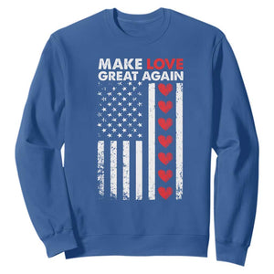 Funny Trump Valentine's Day Patriotic Sweatshirt Make Love Great Again TS09 Royal Blue Print Your Wear