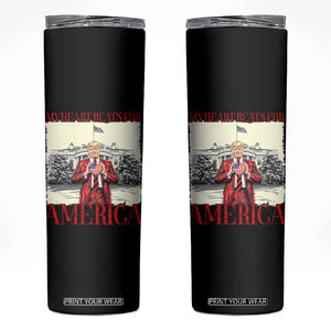 Funny Trump Skinny Tumbler My Heart Beats For America Valentine's Day TS09 Black Print Your Wear