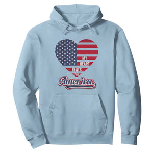 Patriotic Hoodie My Heart Beats For America Valentine's Day TS09 Light Blue Print Your Wear