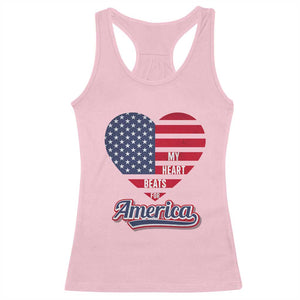 Patriotic Racerback Tank Top My Heart Beats For America Valentine's Day TS09 Light Pink Print Your Wear