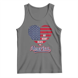 Patriotic Tank Top My Heart Beats For America Valentine's Day TS09 Black Heather Print Your Wear