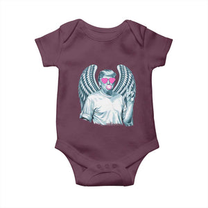 Trump Cupid Vibes Baby Onesie Trump Bubble Gum TS09 Maroon Print Your Wear