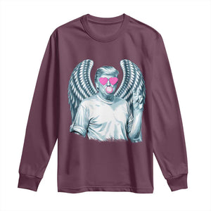 Trump Cupid Vibes Long Sleeve Shirt Trump Bubble Gum TS09 Maroon Print Your Wear