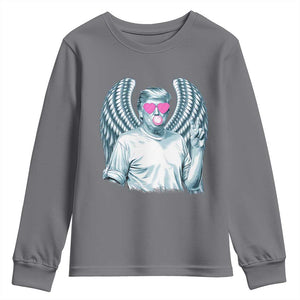 Trump Cupid Vibes Youth Sweatshirt Trump Bubble Gum TS09 Charcoal Print Your Wear