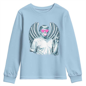 Trump Cupid Vibes Youth Sweatshirt Trump Bubble Gum TS09 Light Blue Print Your Wear