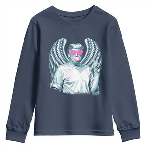 Trump Cupid Vibes Youth Sweatshirt Trump Bubble Gum TS09 Navy Print Your Wear