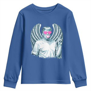 Trump Cupid Vibes Youth Sweatshirt Trump Bubble Gum TS09 Royal Blue Print Your Wear