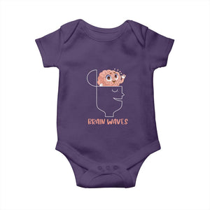 Funny Neuroscience Brain Waves Baby Onesie TS09 Purple Print Your Wear