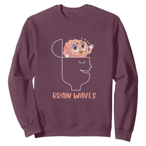 Funny Neuroscience Brain Waves Sweatshirt TS09 Maroon Print Your Wear