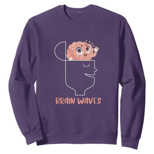 Funny Neuroscience Brain Waves Sweatshirt TS09 Purple Print Your Wear