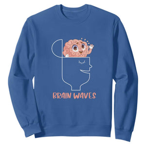 Funny Neuroscience Brain Waves Sweatshirt TS09 Royal Blue Print Your Wear