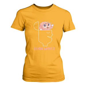Funny Neuroscience Brain Waves T Shirt For Women TS09 Gold Print Your Wear