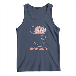 Funny Neuroscience Brain Waves Tank Top TS09 Navy Print Your Wear