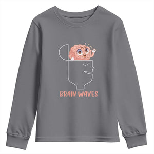 Funny Neuroscience Brain Waves Youth Sweatshirt TS09 Charcoal Print Your Wear