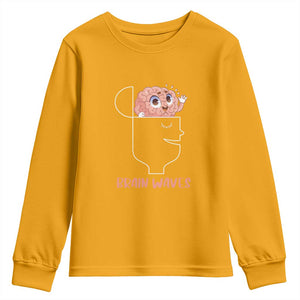 Funny Neuroscience Brain Waves Youth Sweatshirt TS09 Gold Print Your Wear