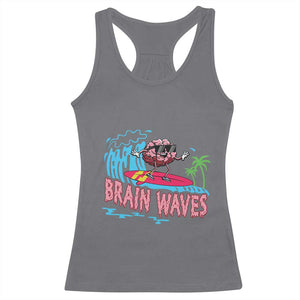 Funny Brain Waves Neuroscience Racerback Tank Top TS09 Charcoal Print Your Wear
