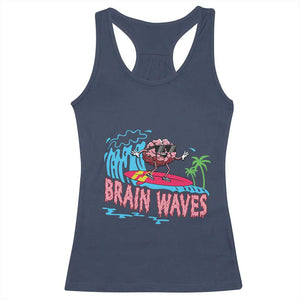 Funny Brain Waves Neuroscience Racerback Tank Top TS09 Navy Print Your Wear