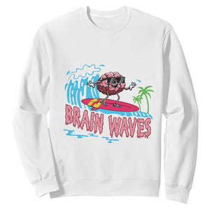 Funny Brain Waves Neuroscience Sweatshirt TS09 White Print Your Wear