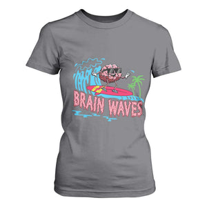 Funny Brain Waves Neuroscience T Shirt For Women TS09 Charcoal Print Your Wear