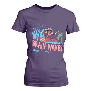 Funny Brain Waves Neuroscience T Shirt For Women TS09 Purple Print Your Wear