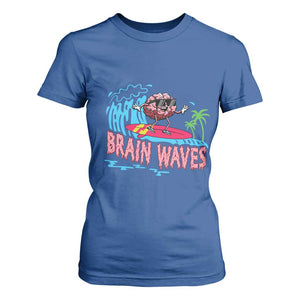 Funny Brain Waves Neuroscience T Shirt For Women TS09 Royal Blue Print Your Wear