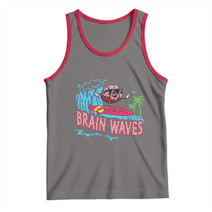 Funny Brain Waves Neuroscience Tank Top TS09 Deep Heather Red Print Your Wear