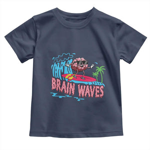 Funny Brain Waves Neuroscience Toddler T Shirt TS09 Navy Print Your Wear