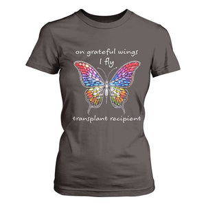 Transplant Recipient T Shirt For Women On Grateful Wings I Fly TS09 Dark Chocolate Print Your Wear