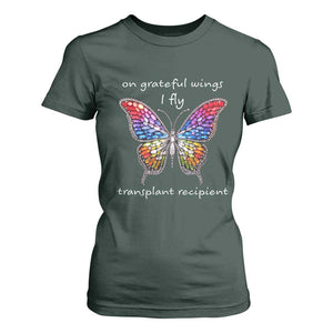 Transplant Recipient T Shirt For Women On Grateful Wings I Fly TS09 Dark Forest Green Print Your Wear