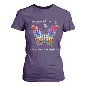 Transplant Recipient T Shirt For Women On Grateful Wings I Fly TS09 Purple Print Your Wear