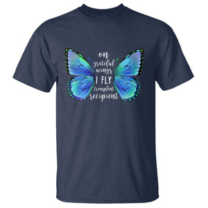 Transplant Recipient On Grateful Wings I Fly T Shirt TS09 Navy Print Your Wear