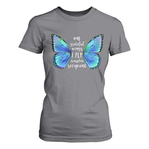 Transplant Recipient On Grateful Wings I Fly T Shirt For Women TS09 Charcoal Print Your Wear