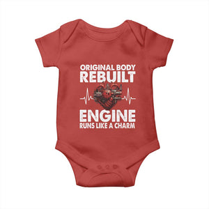 Open Heart Surgery Baby Onesie Original Body Rebuilt Engine Runs Like A Charm TS09 Red Print Your Wear