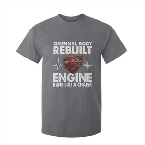 Open Heart Surgery T Shirt For Kid Original Body Rebuilt Engine Runs Like A Charm TS09 Charcoal Print Your Wear