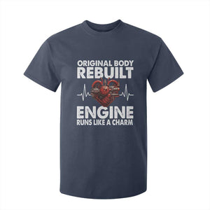 Open Heart Surgery T Shirt For Kid Original Body Rebuilt Engine Runs Like A Charm TS09 Navy Print Your Wear