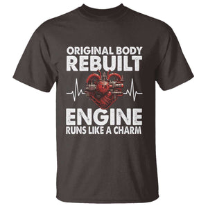 Open Heart Surgery T Shirt Original Body Rebuilt Engine Runs Like A Charm TS09 Dark Chocolate Print Your Wear