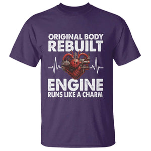 Open Heart Surgery T Shirt Original Body Rebuilt Engine Runs Like A Charm TS09 Purple Print Your Wear