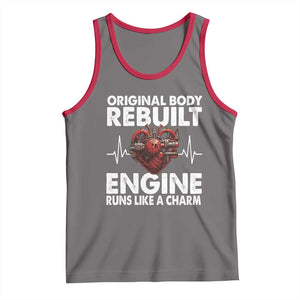 Open Heart Surgery Tank Top Original Body Rebuilt Engine Runs Like A Charm TS09 Deep Heather Red Print Your Wear