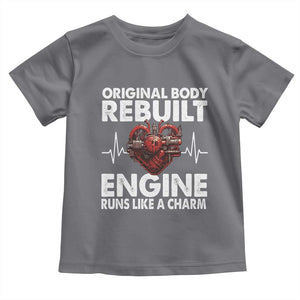 Open Heart Surgery Toddler T Shirt Original Body Rebuilt Engine Runs Like A Charm TS09 Charcoal Print Your Wear