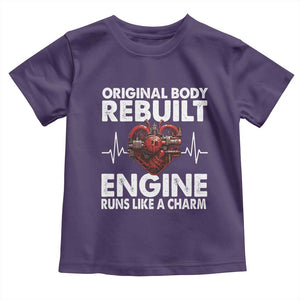 Open Heart Surgery Toddler T Shirt Original Body Rebuilt Engine Runs Like A Charm TS09 Purple Print Your Wear