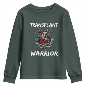 Heart Transplant Warrior Youth Sweatshirt TS09 Dark Forest Green Print Your Wear