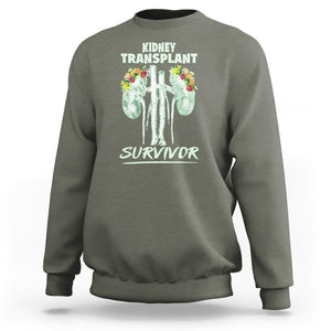 Kidney Transplant Survivor Organ Recipient Sweatshirt TS09 Military Green Printyourwear