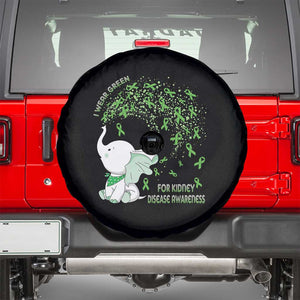 I Wear Green For Kidney Disease Awareness Elephant Survivors Spare Tire Cover TS09 Black Print Your Wear