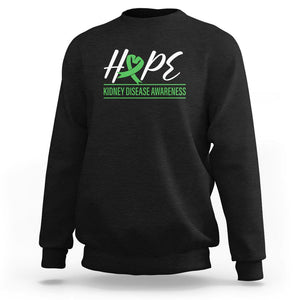 Hope Kidney Disease Awareness Month Green Ribbon Sweatshirt TS09 Black Printyourwear