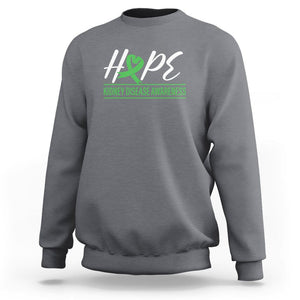 Hope Kidney Disease Awareness Month Green Ribbon Sweatshirt TS09 Charcoal Printyourwear