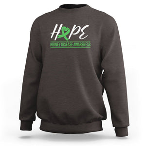 Hope Kidney Disease Awareness Month Green Ribbon Sweatshirt TS09 Dark Chocolate Printyourwear