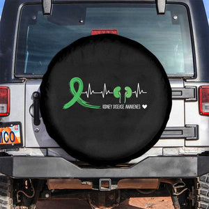 Kidney Disease Awareness Month Spare Tire Cover Heartbeat Transplant Organ Donor TS09 No hole Black Print Your Wear